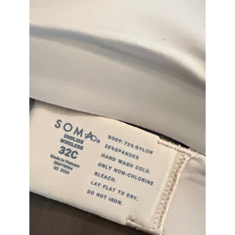 Soma Enbliss Wireless Bra 32C Beige Nude Smooth Contour Everyday Bra 70084